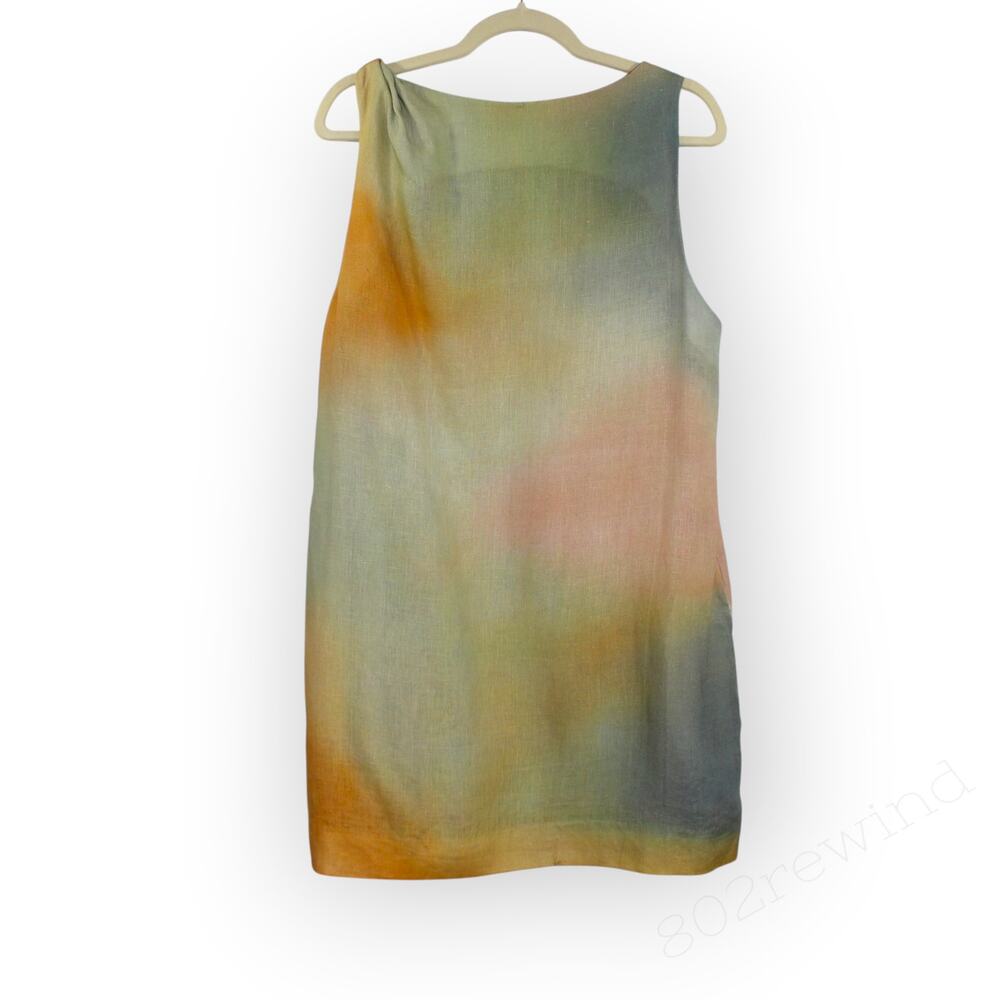 XL STAUD Boa Ombré Linen Shift Dress Pastel Clouds Mini Tank POCKETS - Picture 3 of 13